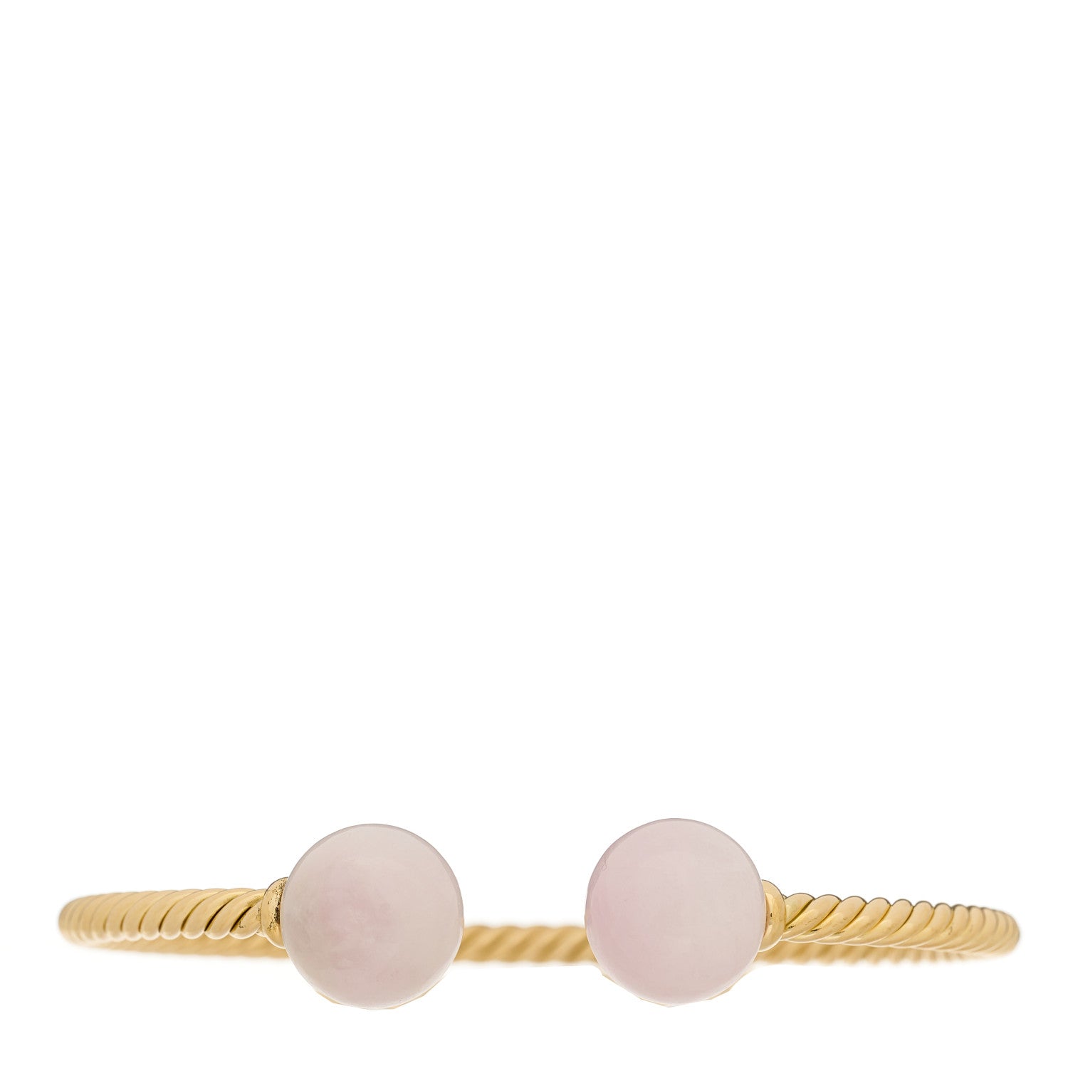 David Yurman 18K Yellow Gold Kunzite 12.5mm Solari Bead Bracelet 1 of 3