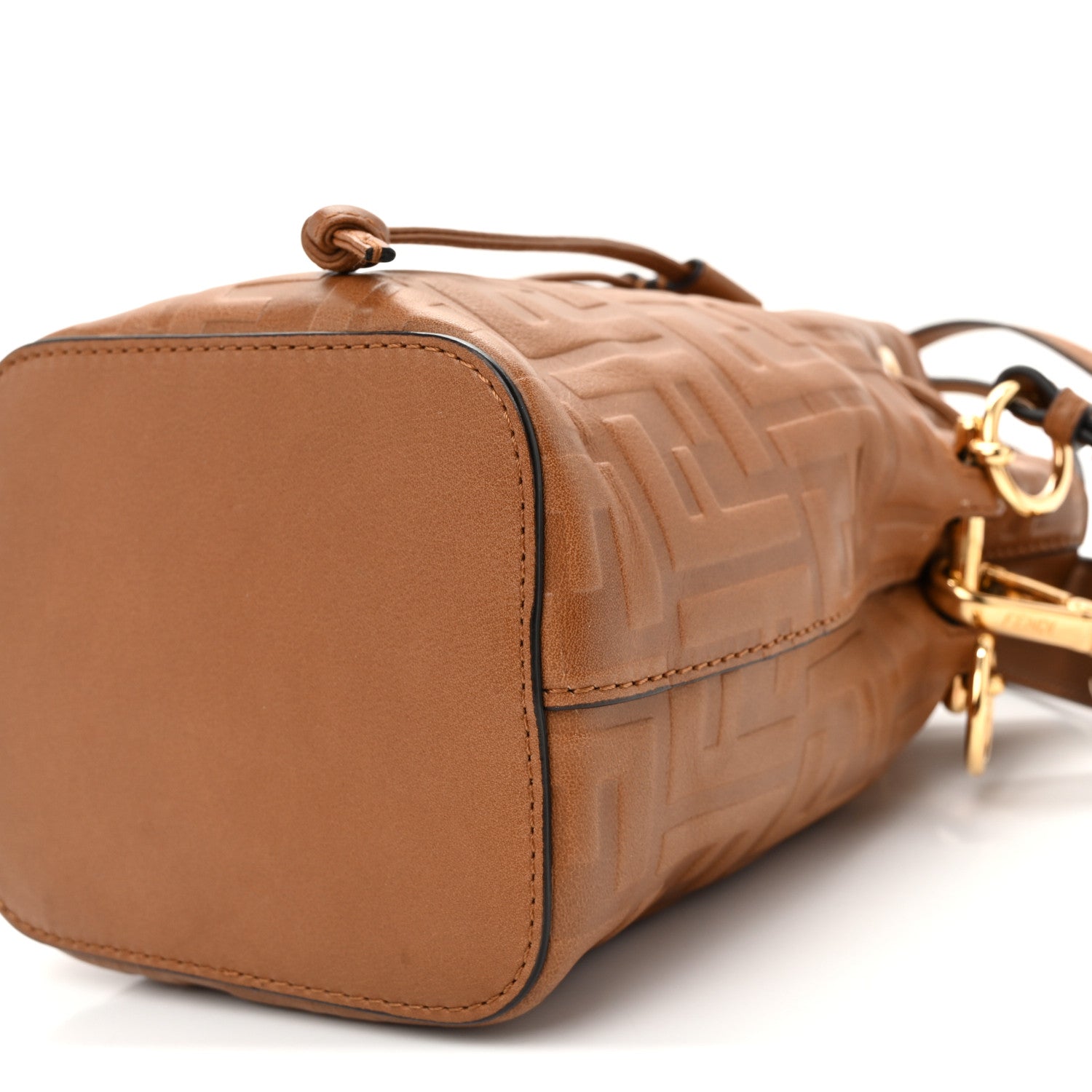 Fendi Vitello Cristallo Nature F is Fendi FF 1974 Embossed Mini Mon Tresor Bucket Bag Cuoio 10 of 10