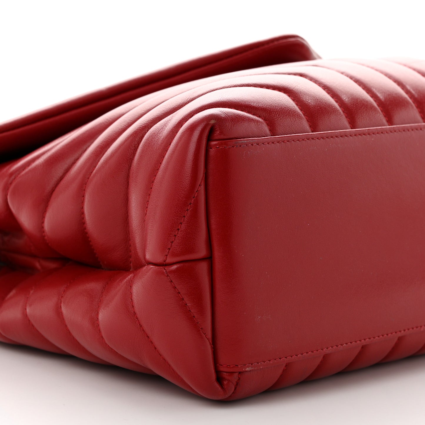 Calfskin Y Quilted Monogram Medium Loulou Chain Satchel Rouge Eros