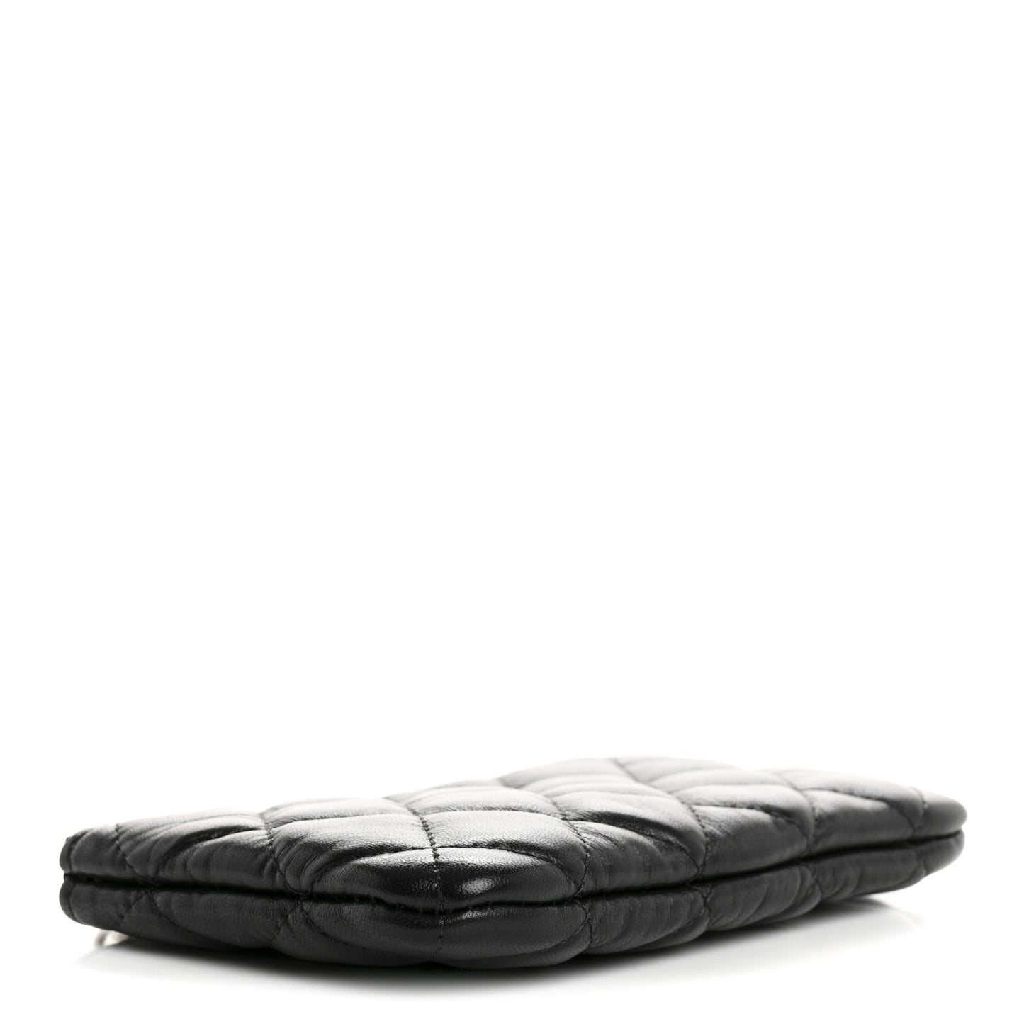 Lambskin Quilted Small No. 5 Cosmetic Case Black