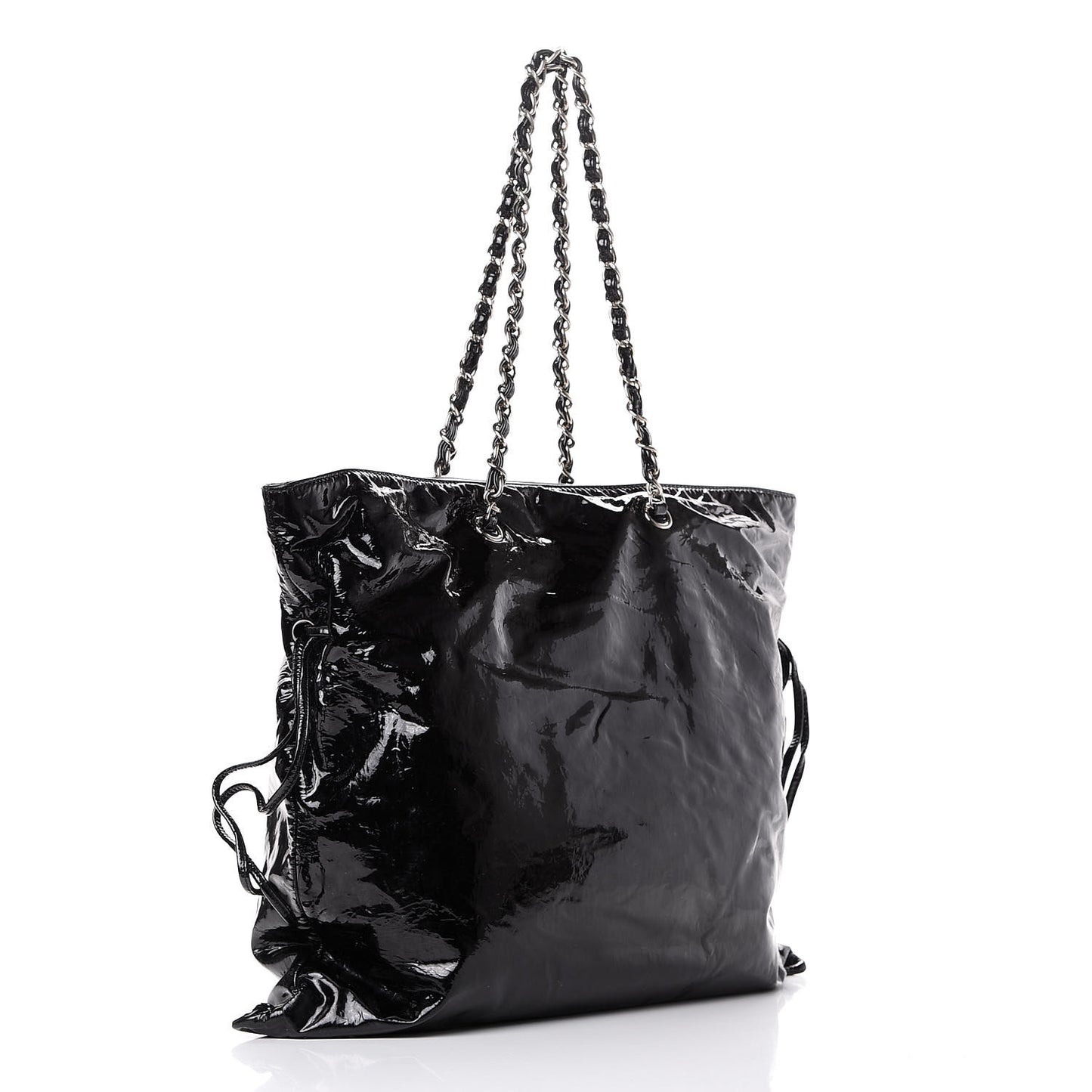 Patent Bonbons Shopper Tote Black
