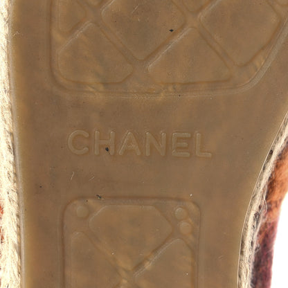 Chanel Tweed CC Espadrilles 40 Brown Pink Beige 8 of 11