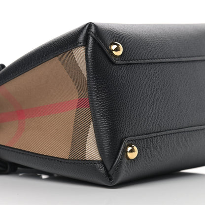 Burberry Derby Calfskin House Check Baby Banner Tote Black 9 of 10