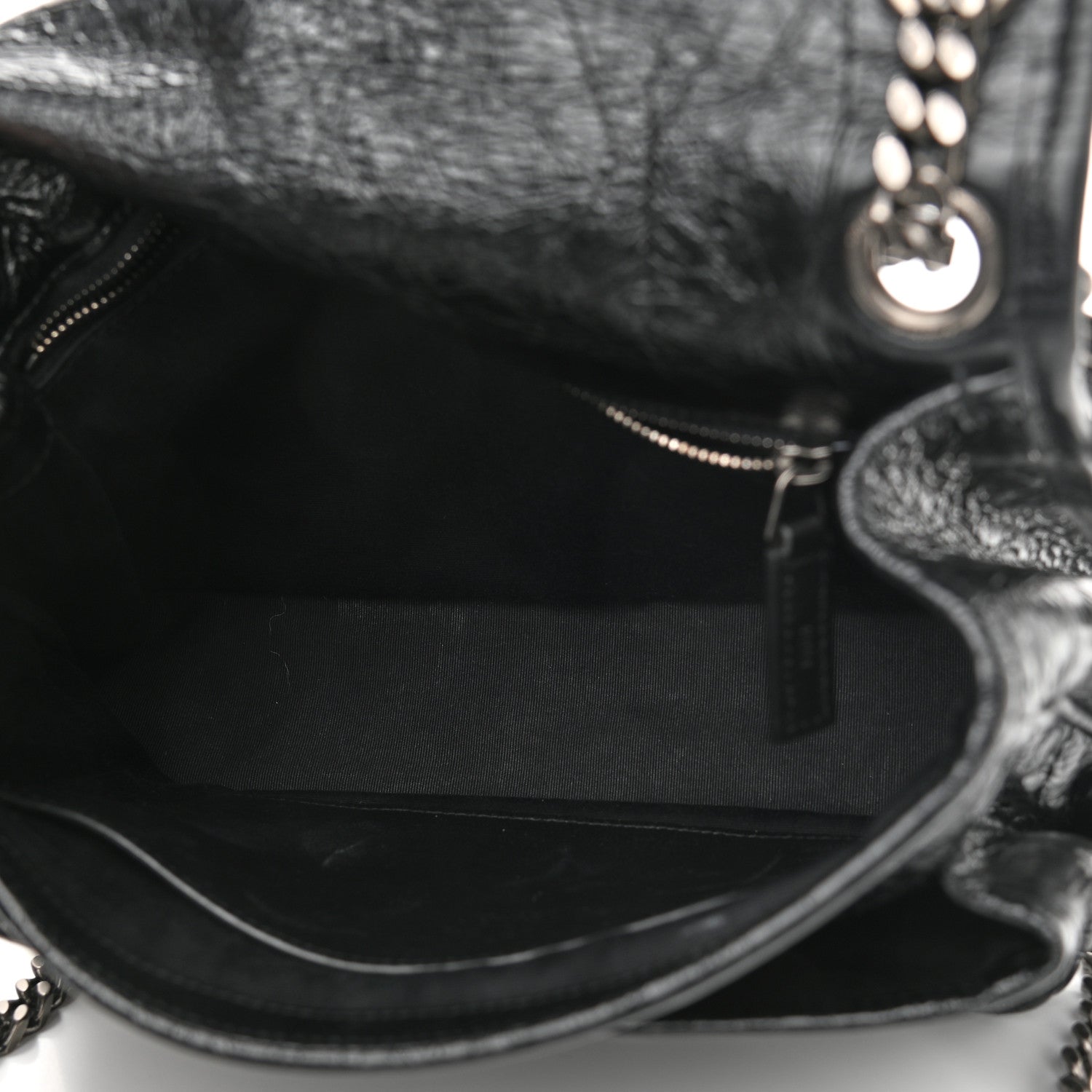 Saint Laurent Crinkled Calfskin Matelasse Monogram Medium Niki Chain Satchel Black 5 of 11