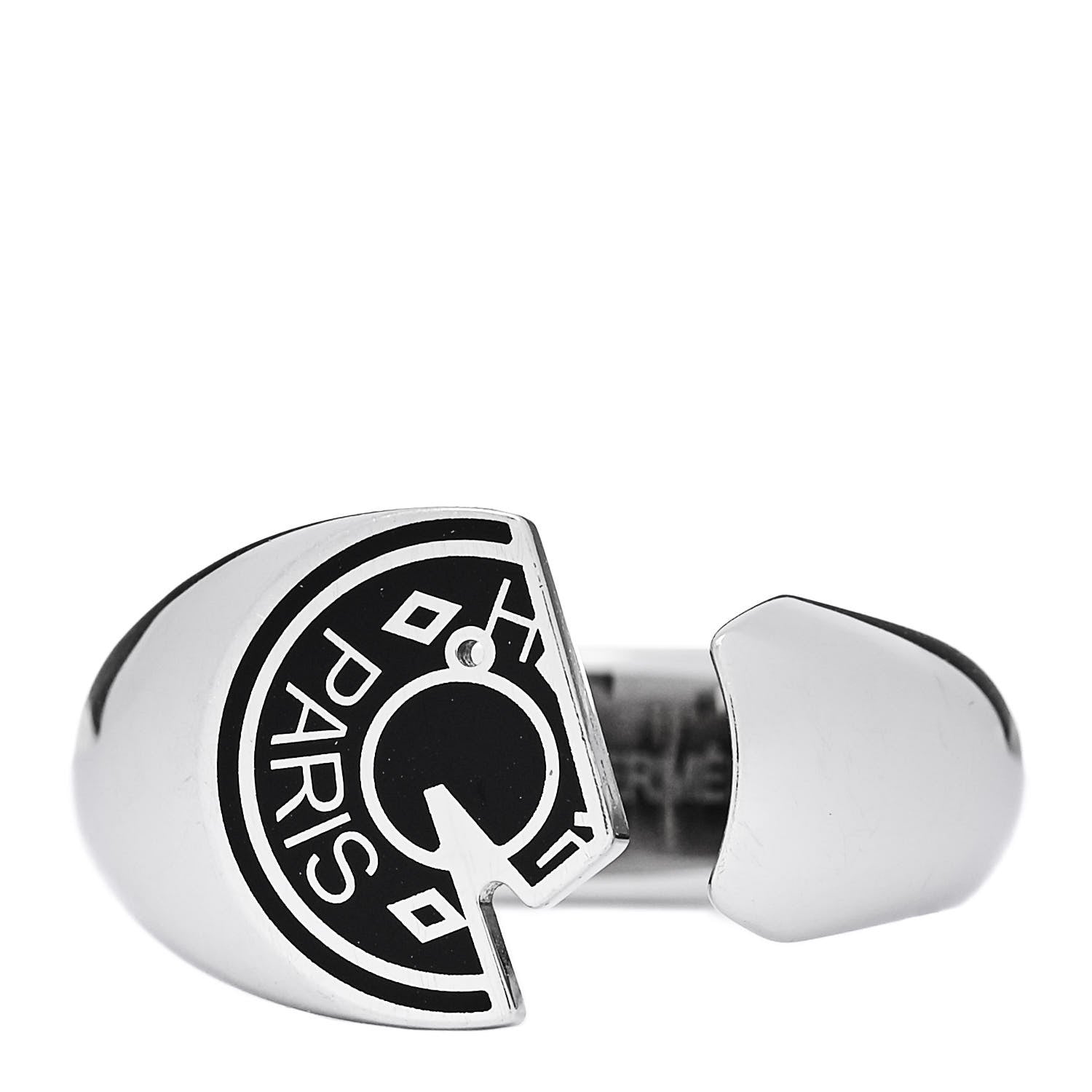 Hermes Stainless Steel Mens Carrousel Ring 64 Black 1 of 6