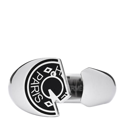 Hermes Stainless Steel Mens Carrousel Ring 64 Black 1 of 6