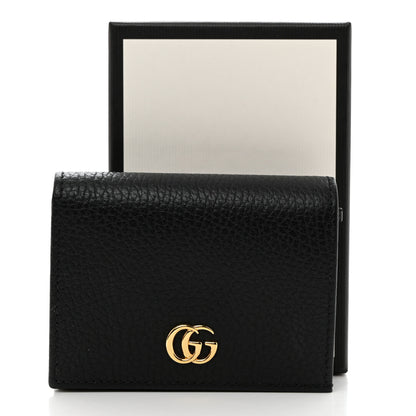 Gucci Pebbled Calfskin GG Marmont Card Case Black 8 of 8