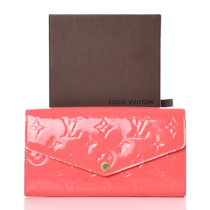 Louis Vuitton Vernis Sarah Wallet NM Rose Litchi 9 of 9