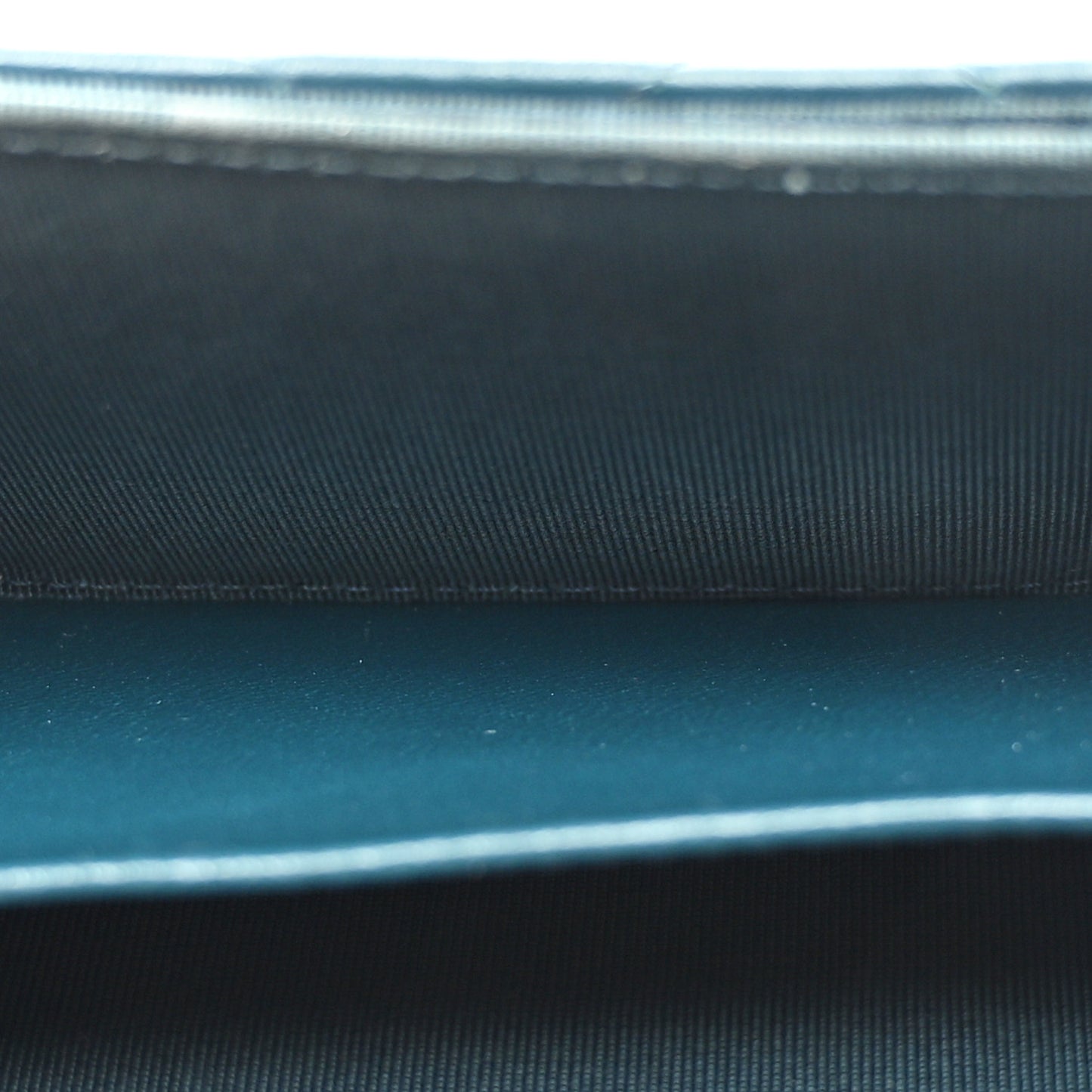 Lambskin Quilted Flap Card Holder Wallet Dark Turquoise