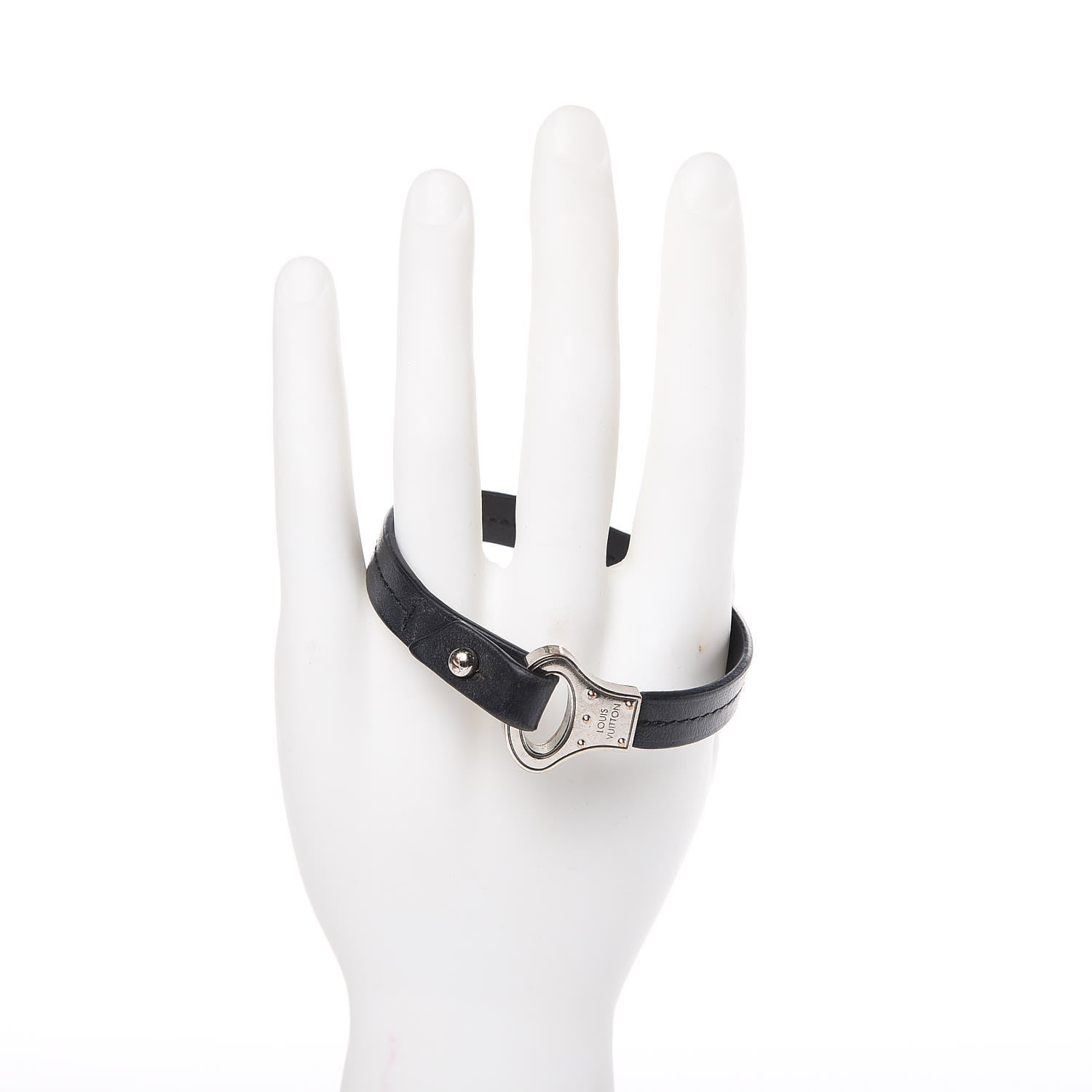 Louis Vuitton Calfskin Mens Archive Bracelet 21 Black 2 of 6