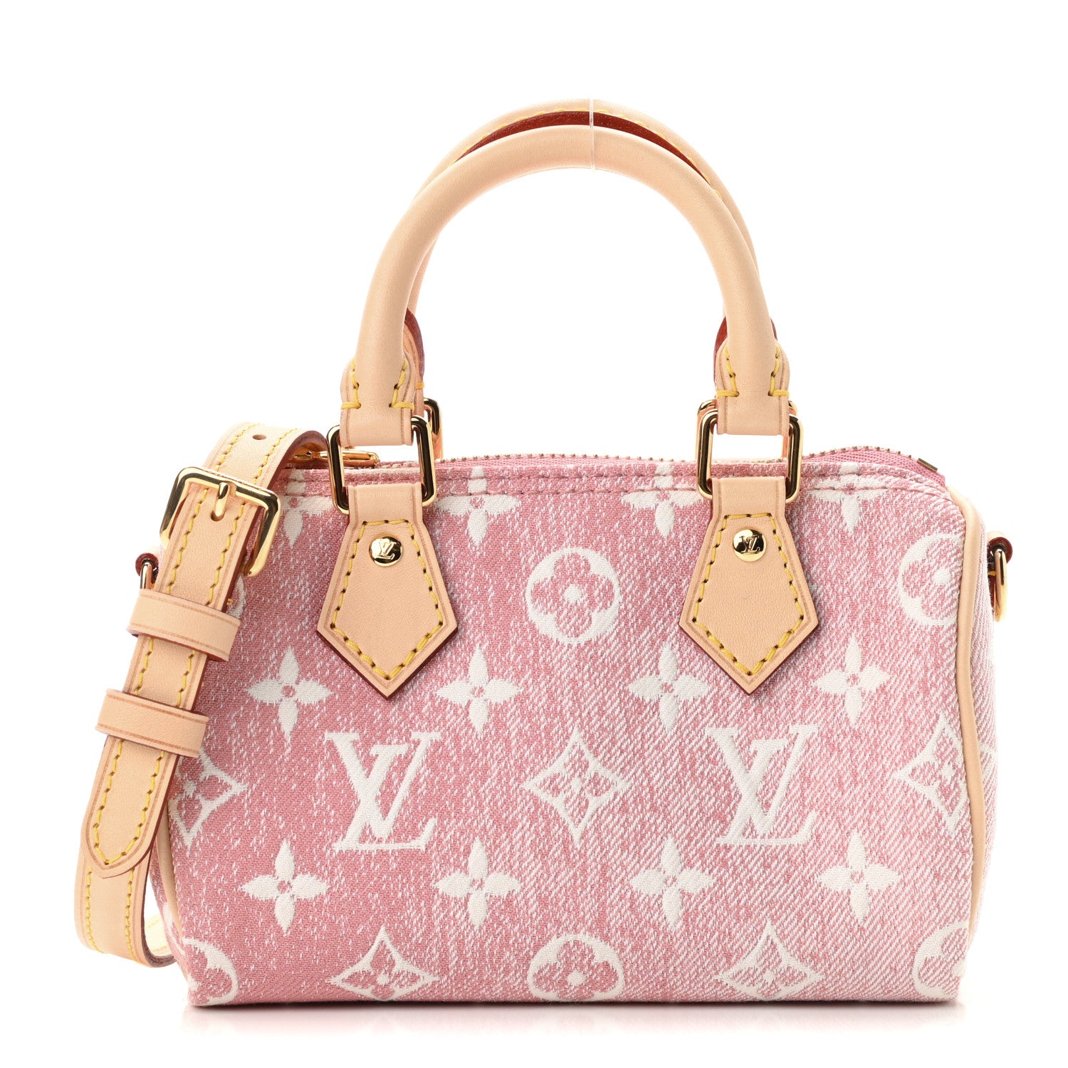 Louis Vuitton Monogram Jacquard Denim Nano Speedy Bandouliere Pink 1 of 8