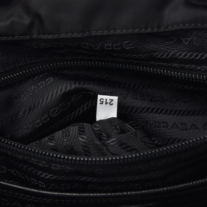 Prada Nylon New Vela Studded Backpack Black Fuoco 6 of 8