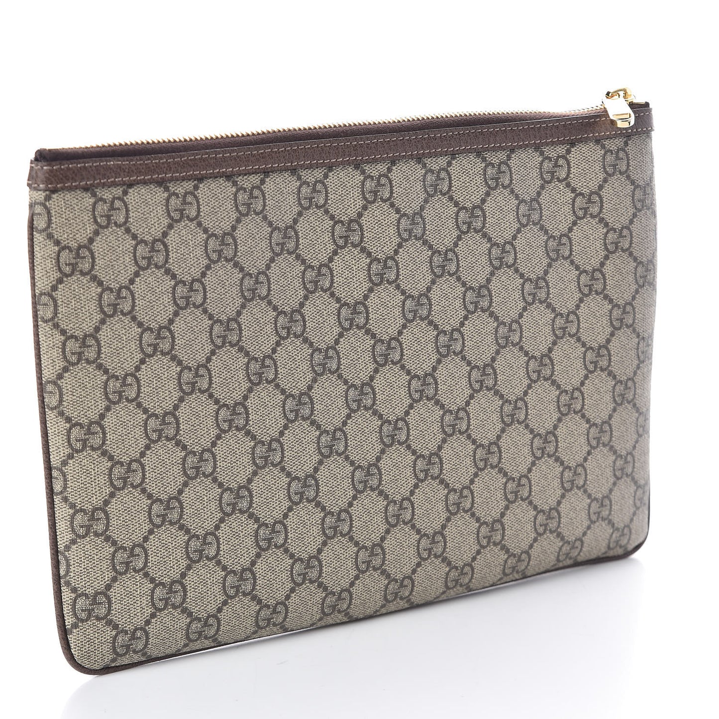 GG Supreme Monogram Large Ophidia Pouch Clutch Brown