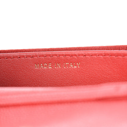 Chanel Caviar Quilted Flap Card Holder On Chain Red 7 of 12