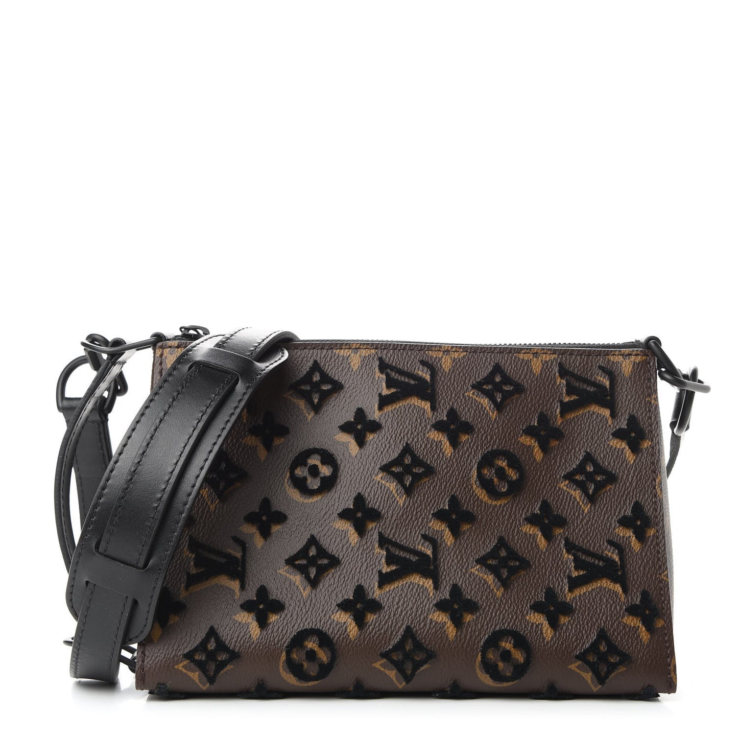 Monogram Tuffetage Triangle Messenger Black