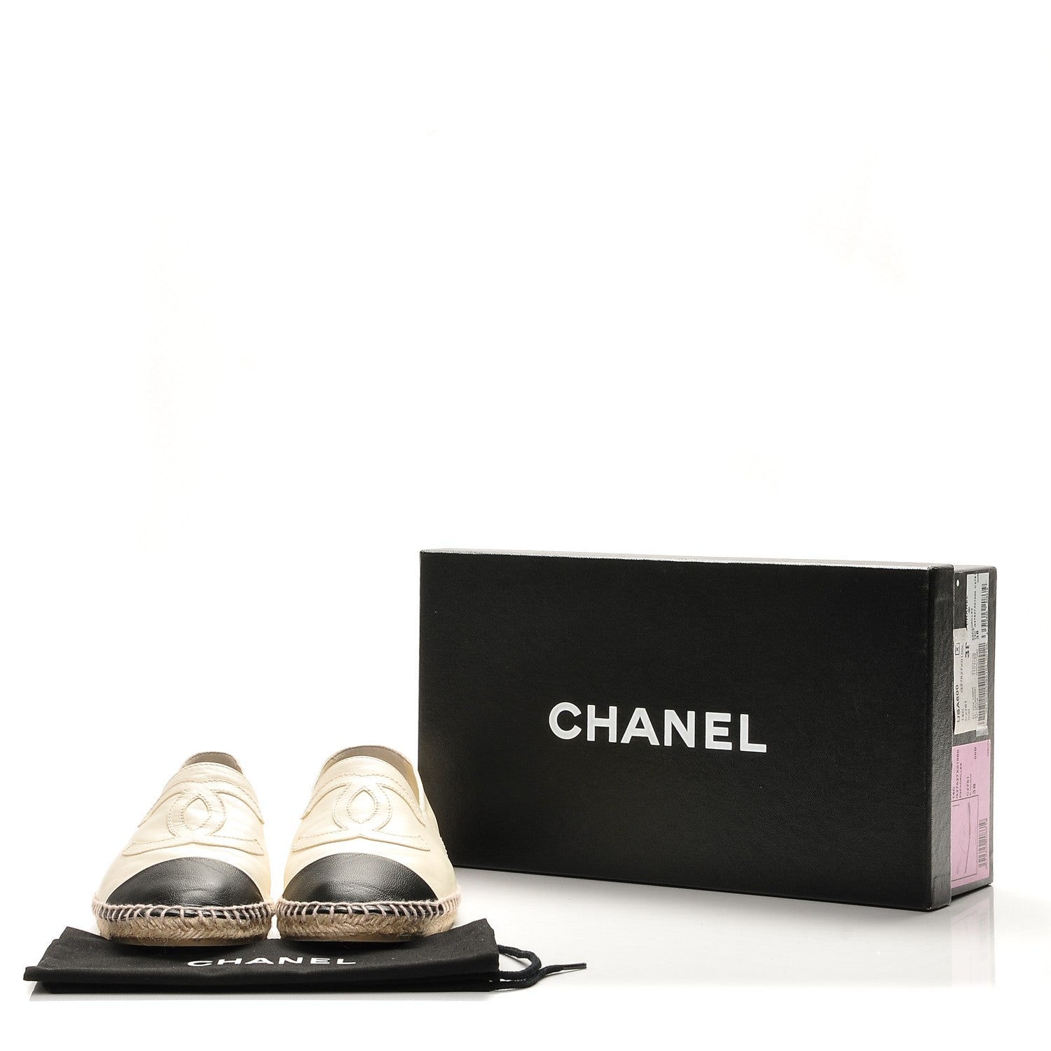 Chanel Lambskin CC Espadrilles 38 White Black 9 of 16