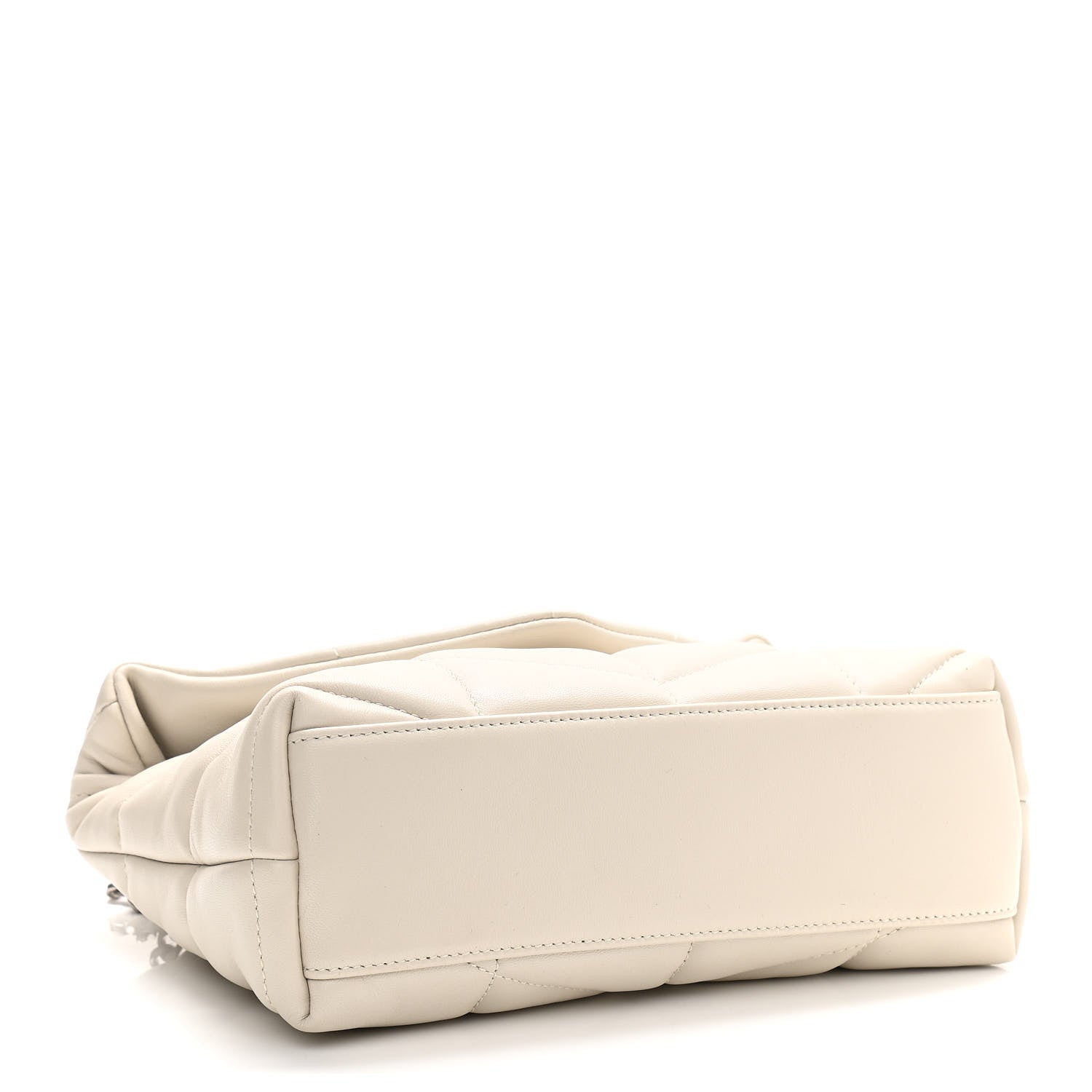 Saint Laurent Lambskin Quilted Toy Loulou Puffer Monogram Chain Satchel Blanc Vintage 4 of 12
