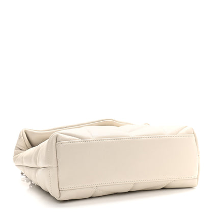 Saint Laurent Lambskin Quilted Toy Loulou Puffer Monogram Chain Satchel Blanc Vintage 4 of 12