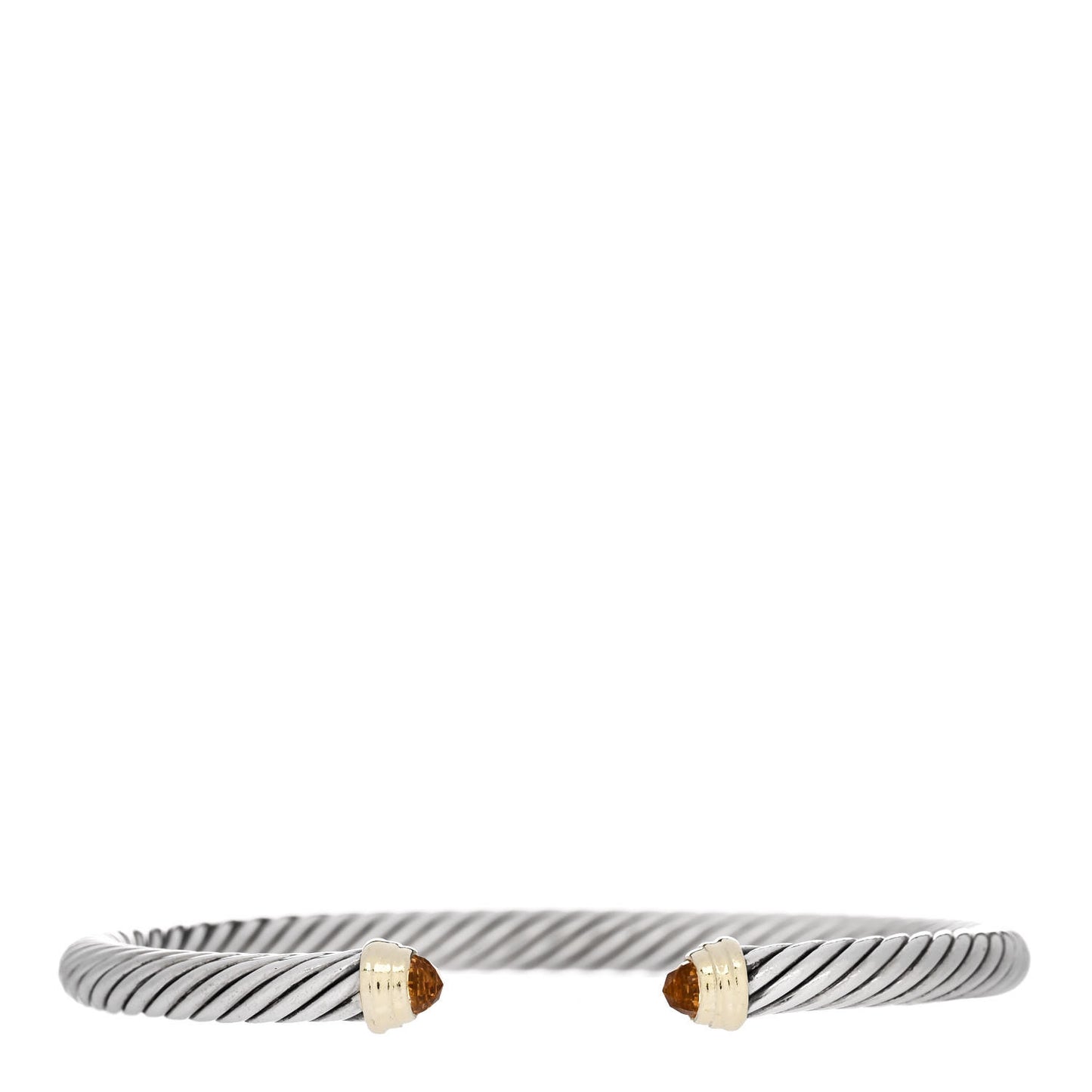 Sterling Silver 14K Yellow Gold Citrine 5mm Cable Classics Petite Color Bracelet