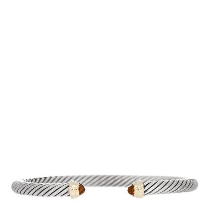 David Yurman Sterling Silver 14K Yellow Gold Citrine 5mm Cable Classics Petite Color Bracelet 1 of 3