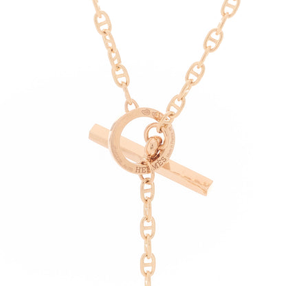 Hermes 18K Rose Gold Diamond GM Chaine D'Ancre Contour Pendant Necklace ST 4 of 6
