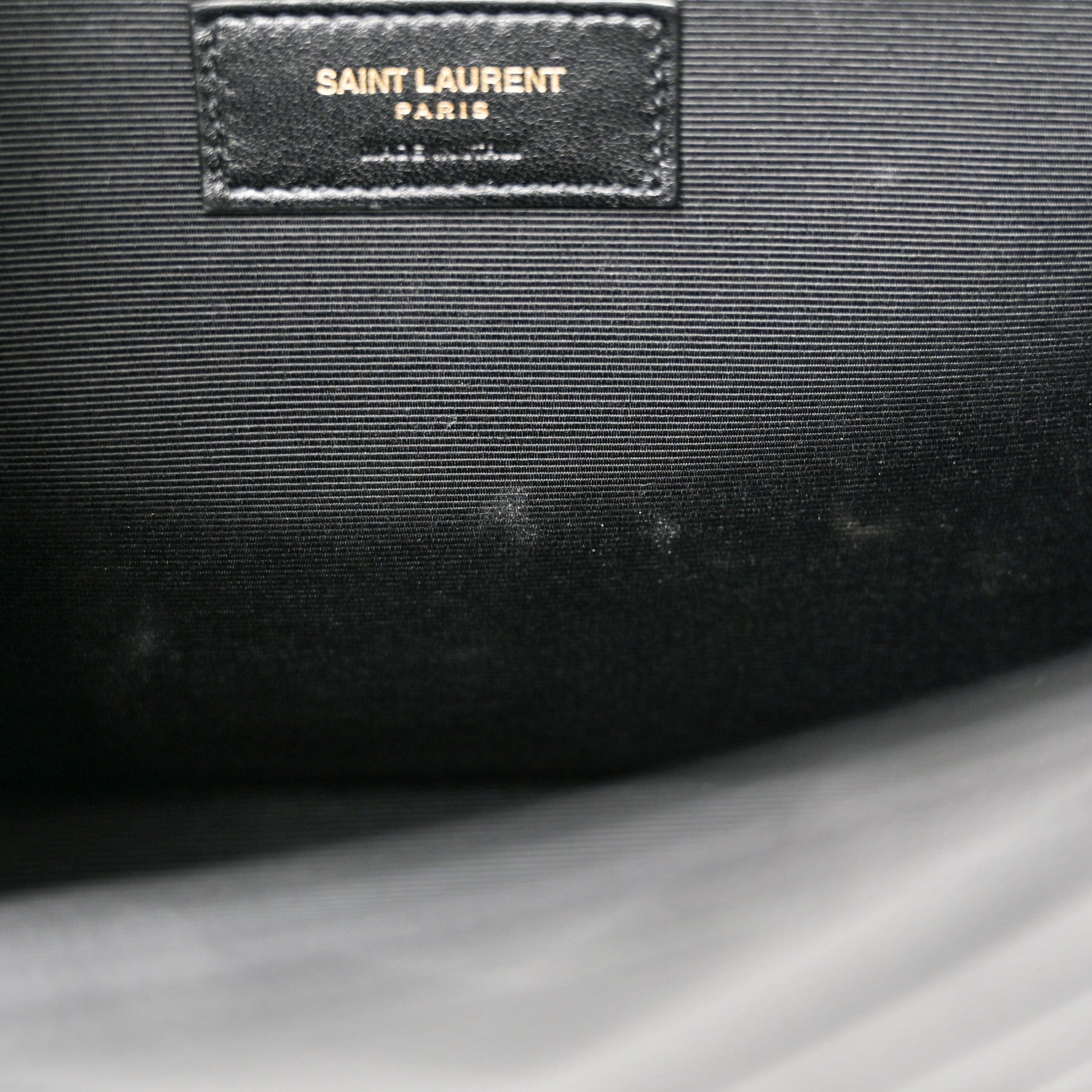 Saint Laurent Grain De Poudre Matelasse Chevron Large Monogram Satchel Black 11 of 11