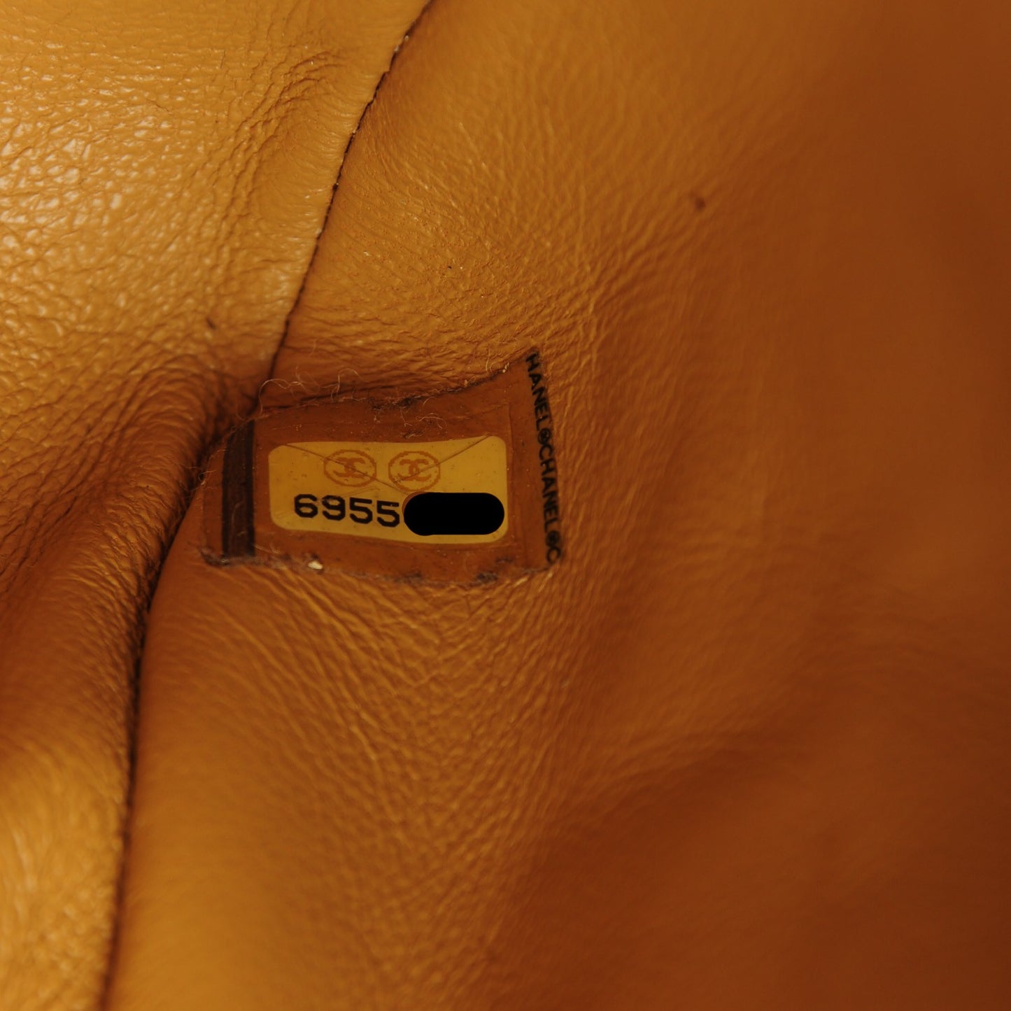 Lambskin Square Double Stitch Flap Beige