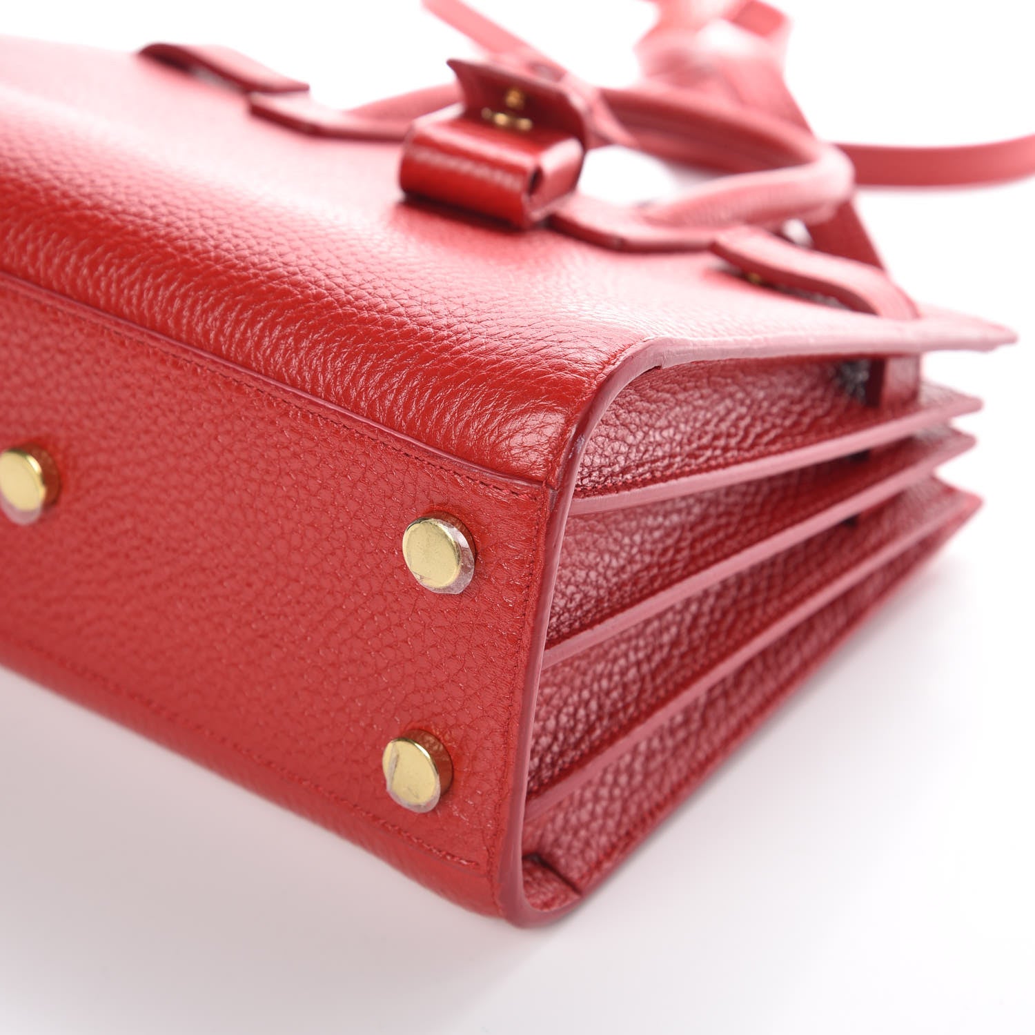 Saint Laurent Grained Calfskin Nano Sac De Jour New Red 9 of 10