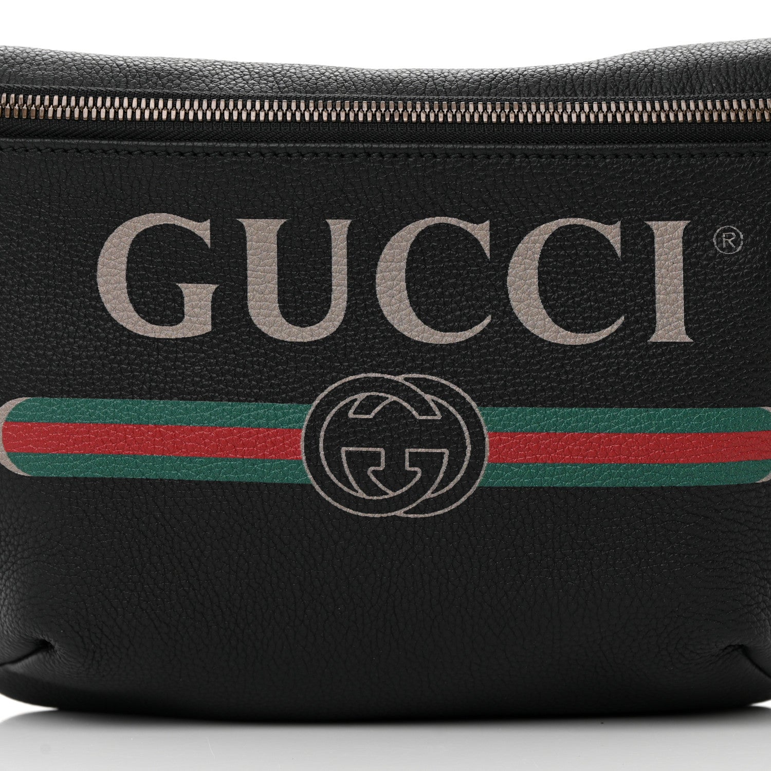 Gucci Grained Calfskin Logo Belt Bag Black 8 of 12