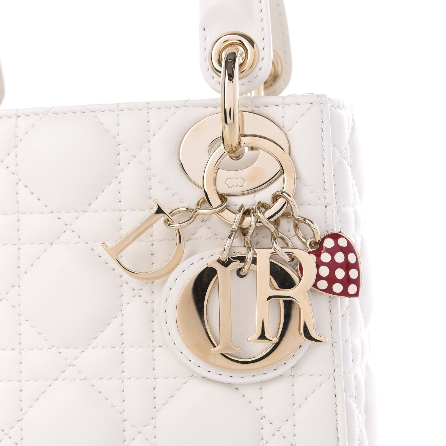 Christian Dior Lambskin Cannage Mini Lady Dior White 9 of 9