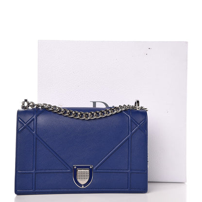 Christian Dior Grained Calfskin Medium Diorama Flap Bag Bleu De Minuit 8 of 8