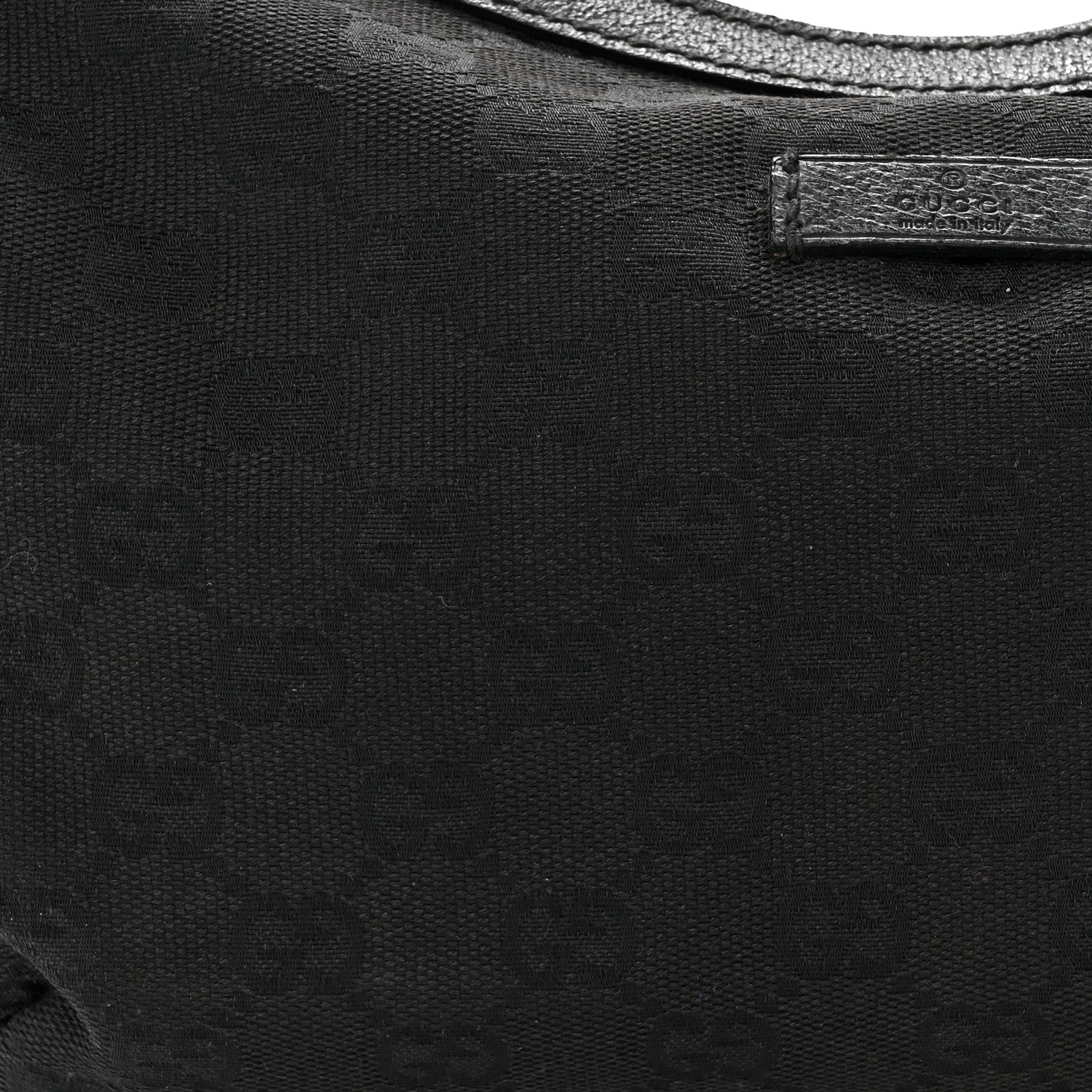 Gucci Monogram Web Medium Half Moon Hobo Black 8 of 11