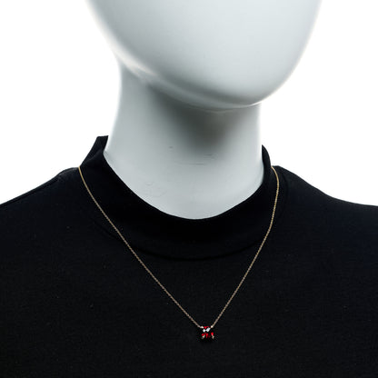 David Yurman 18K Yellow Gold Diamond Garnet 7mm Petite Chatelaine Pendant Necklace 2 of 5