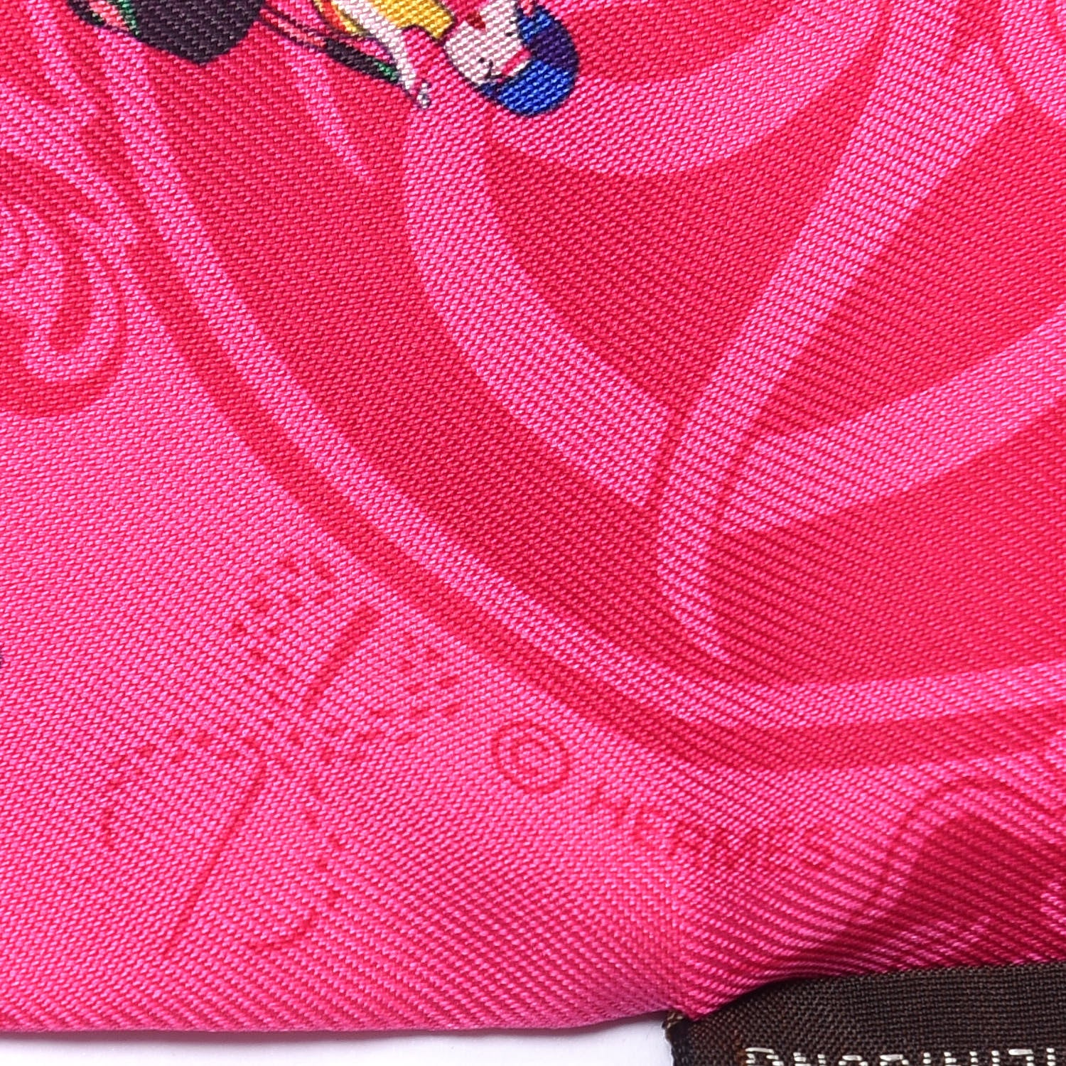 Hermes Silk Ex-Libris Les Parisie Twilly Rose Indien Vert Bleu 4 of 4