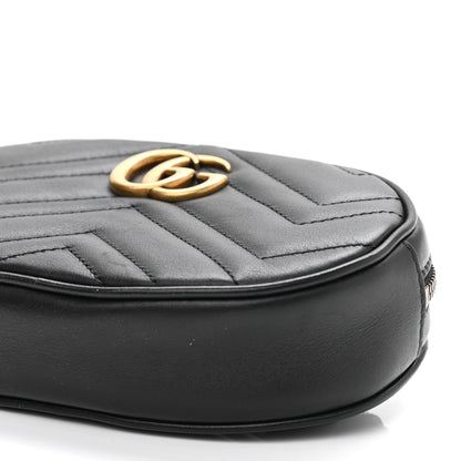 Gucci Calfskin Matelasse GG Marmont Belt Bag 85 34 Black 11 of 12