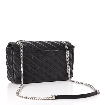 Balenciaga Calfskin Logo Matelasse M BB Chain Shoulder Bag Black 3 of 10