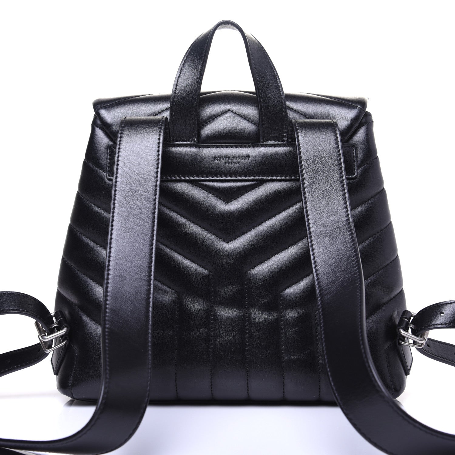 Saint Laurent Calfskin Y Quilted Monogram Small Loulou Backpack Black 11 of 12