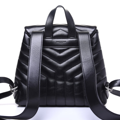 Saint Laurent Calfskin Y Quilted Monogram Small Loulou Backpack Black 11 of 12