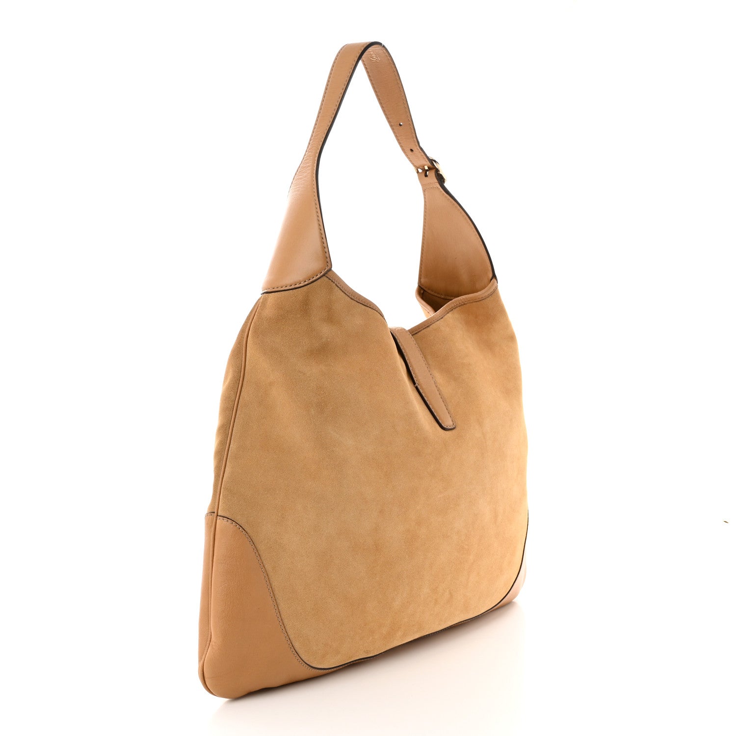 Gucci Suede Studded Large Jackie Shoulder Bag Light Brown 3 of 15