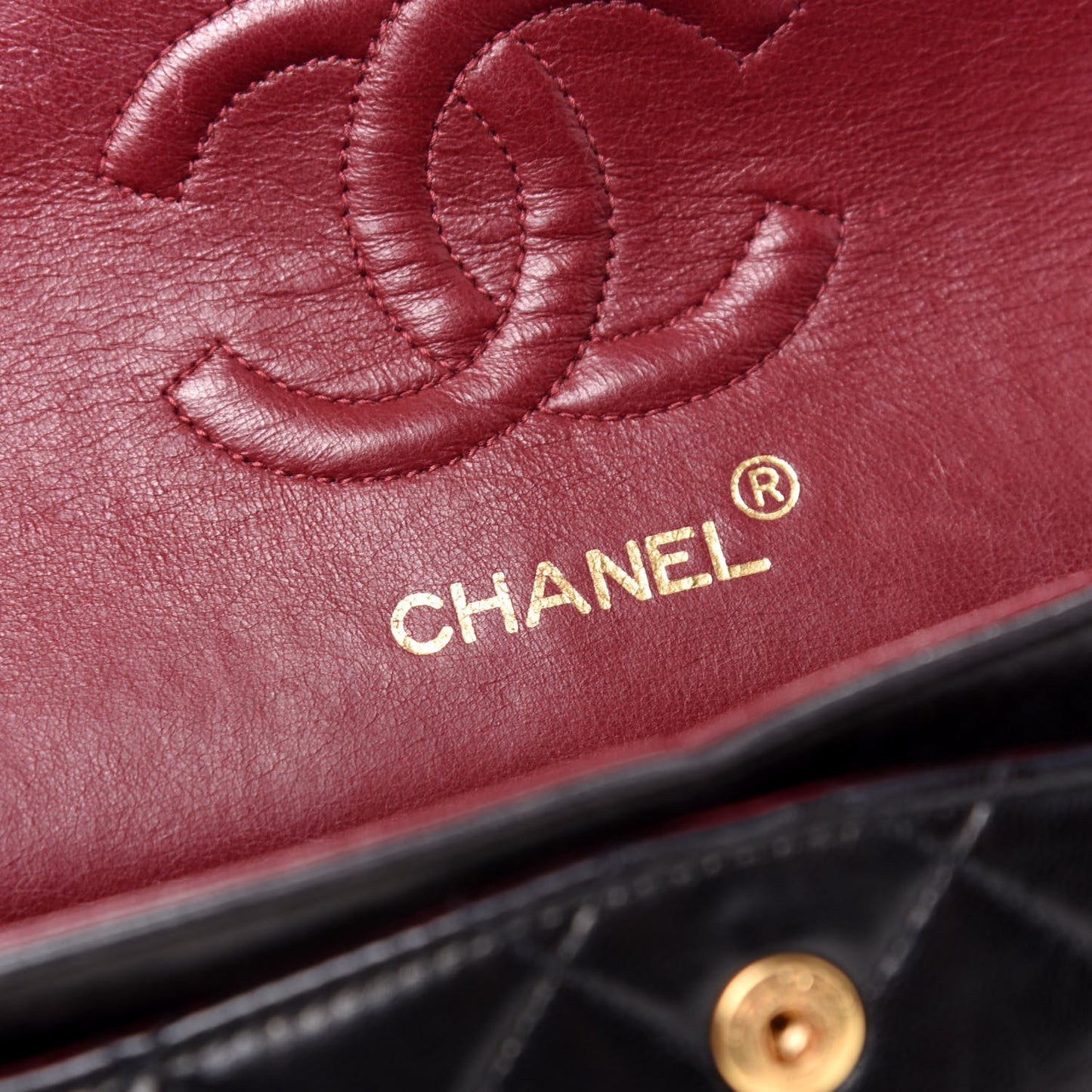 Lambskin Quilted Small Double Flap Dark Brown