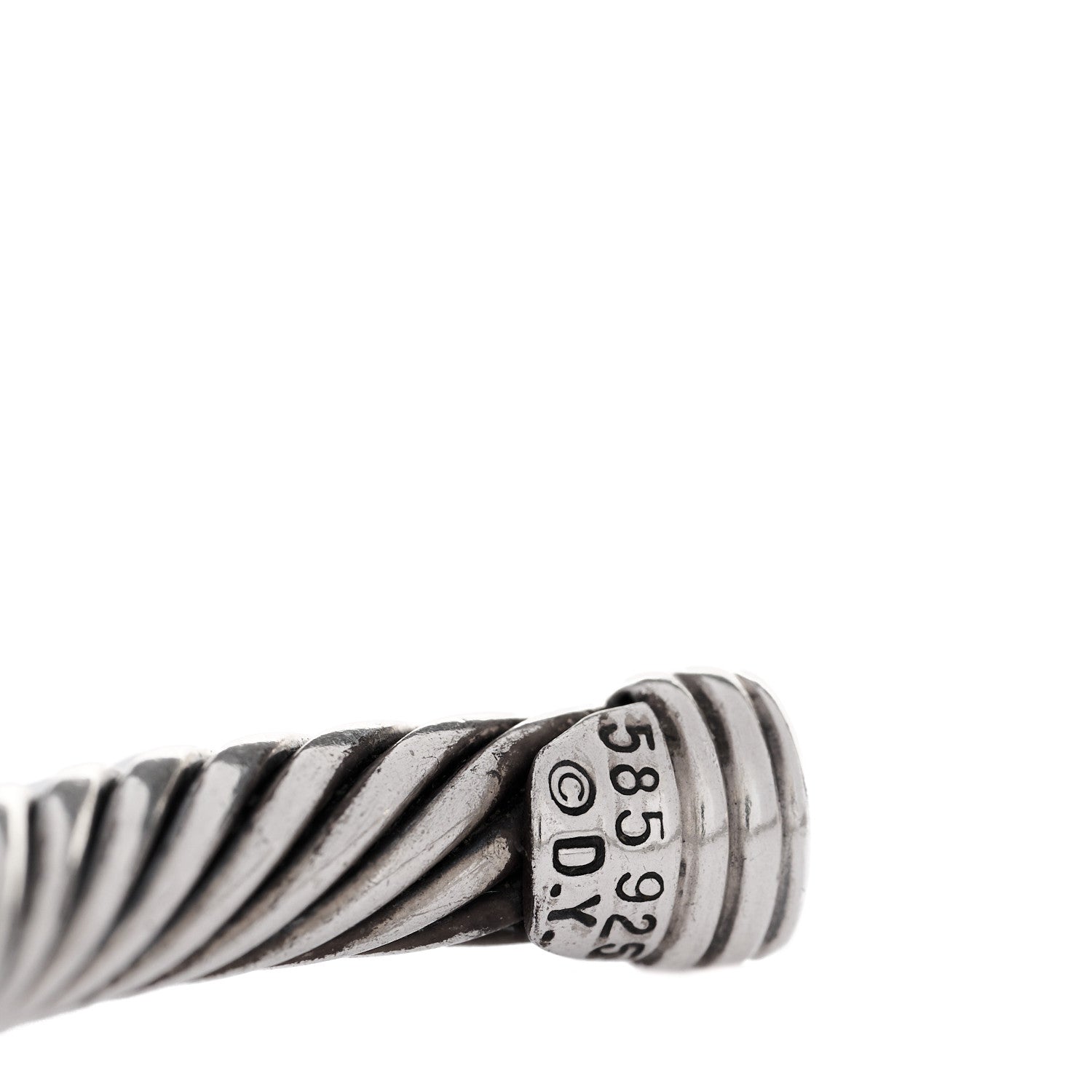 David Yurman Sterling Silver 14K Yellow Gold Blue Sapphire 5mm Cable Classics Two Station Bracelet 4 of 5
