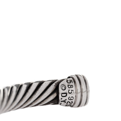 David Yurman Sterling Silver 14K Yellow Gold Blue Sapphire 5mm Cable Classics Two Station Bracelet 4 of 5