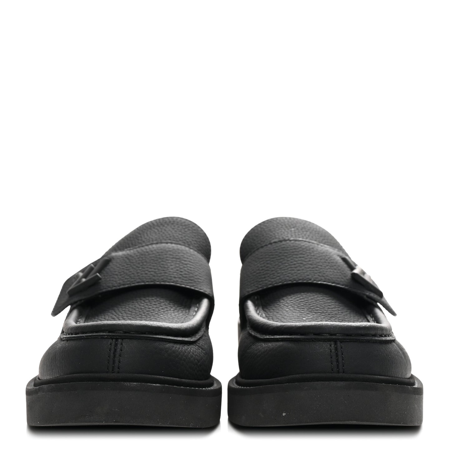 Calfskin Womens Twist Loafers 38 Black