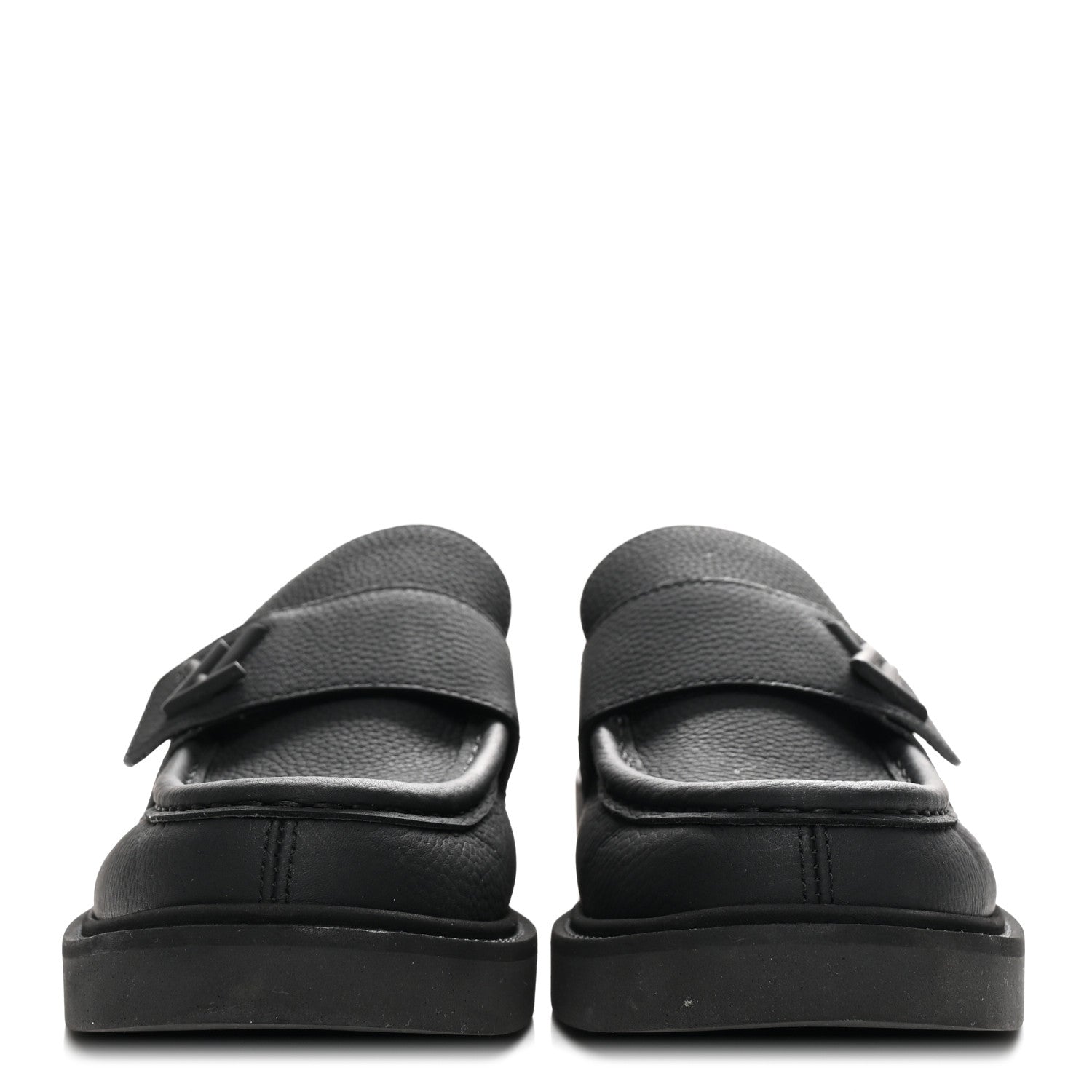 Louis Vuitton Calfskin Womens Twist Loafers 38 Black 3 of 9