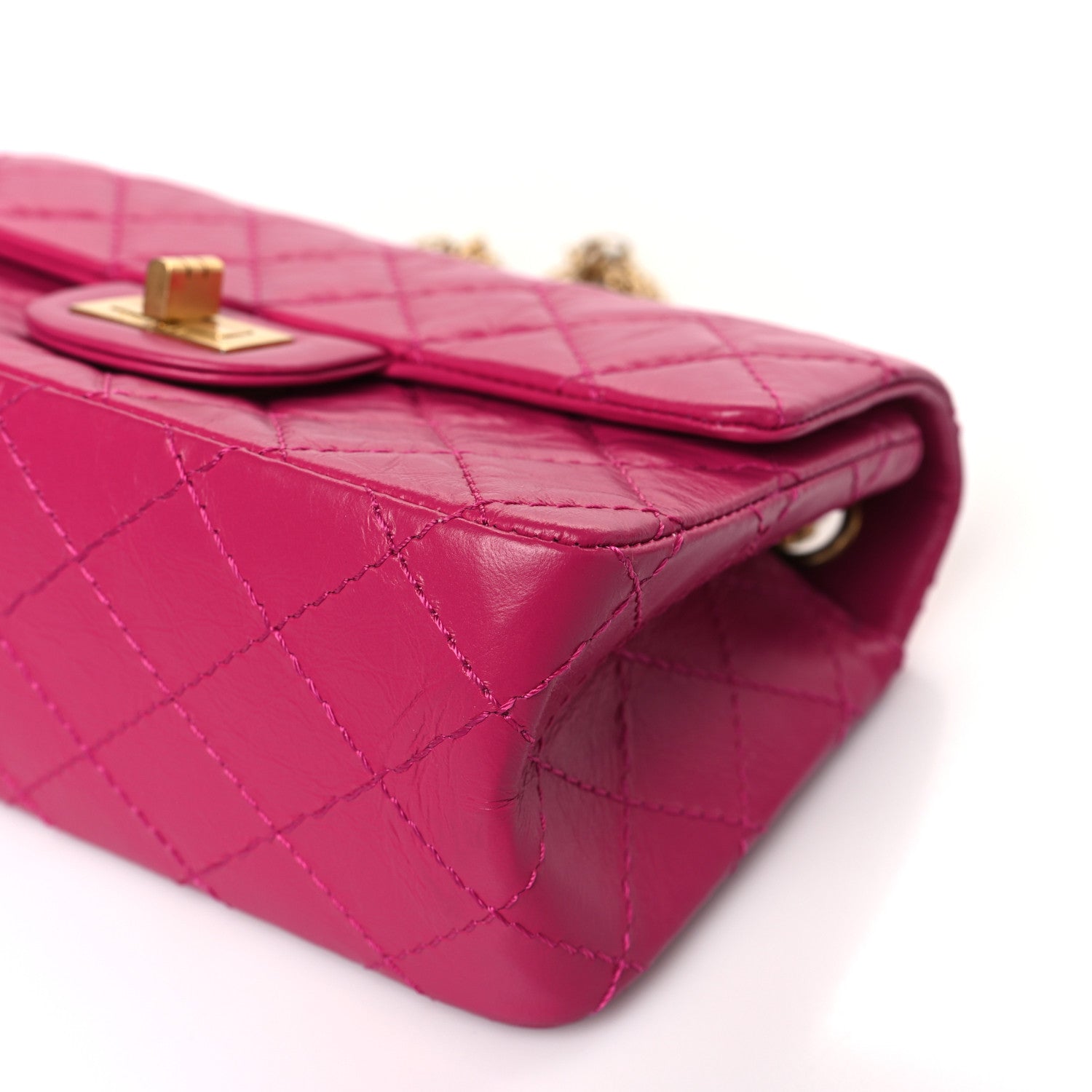 Chanel Aged Calfskin Quilted 2.55 Reissue Mini Flap Fuchsia 9 of 10