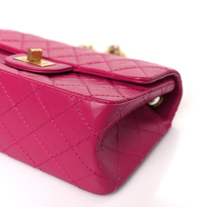 Chanel Aged Calfskin Quilted 2.55 Reissue Mini Flap Fuchsia 9 of 10