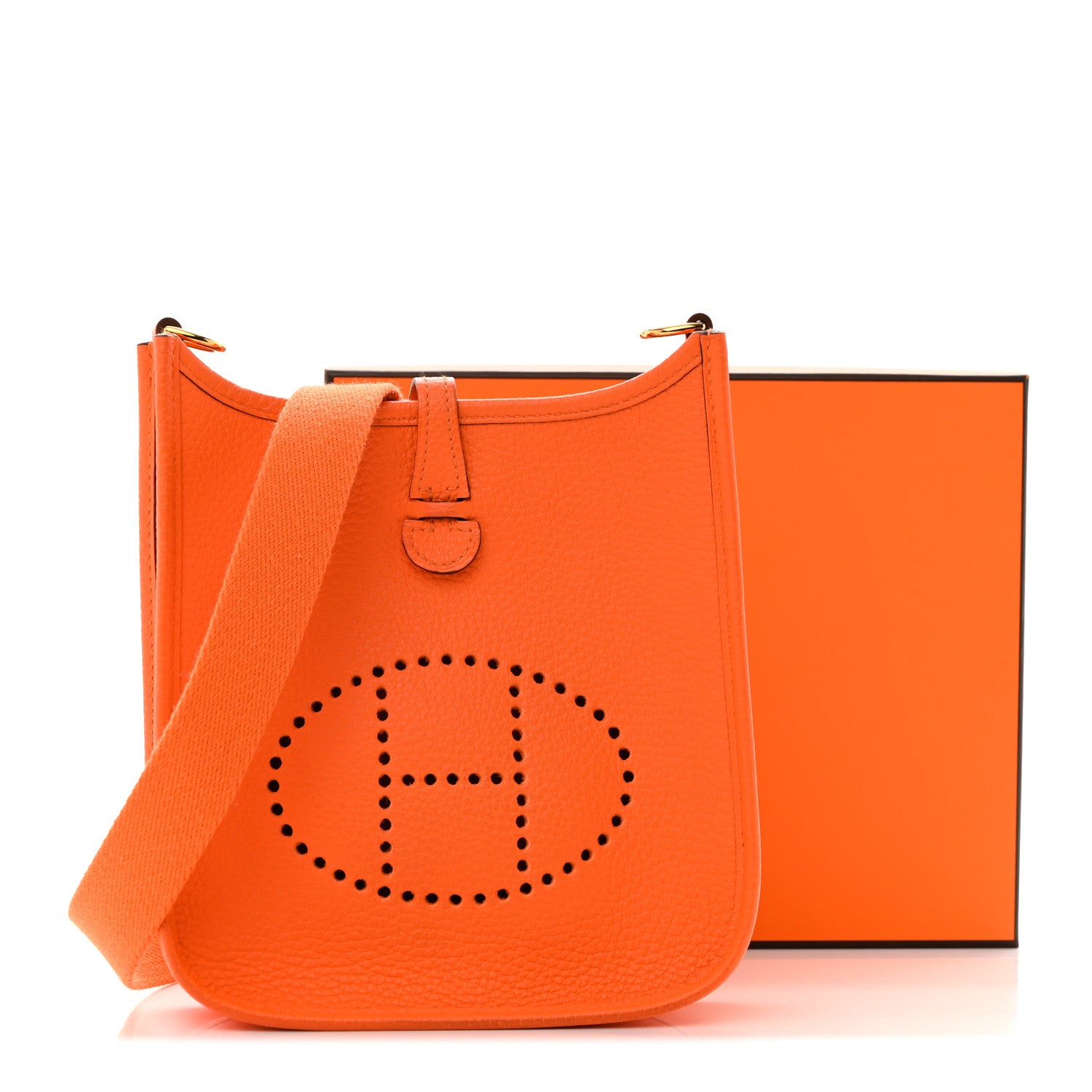 Hermes Taurillon Clemence Evelyne TPM Orange 12 of 12