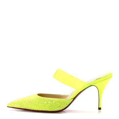 Christian Louboutin Suede PVC Fluo Matt Choc PVC Strass 80 Pumps 37 Sulfure 1 of 7