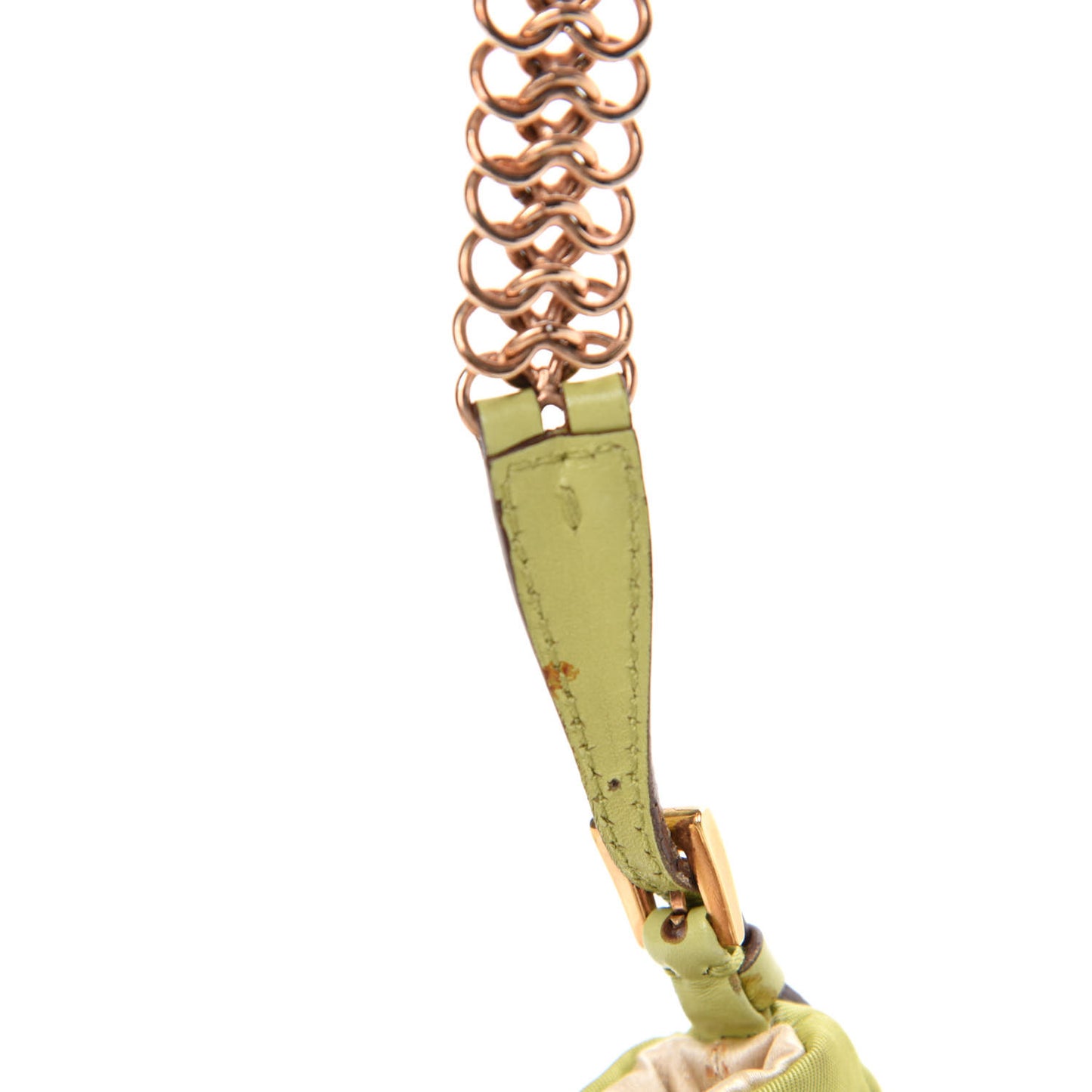 Tessuto Nylon Chain Shoulder Bag Green