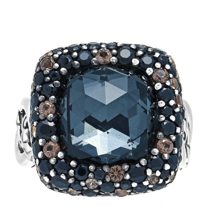 John Hardy Sterling Silver Smoky Quartz Spinel Black Sapphire Batu Classic Chain Ring 54 7 1 of 5
